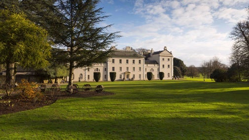 A view of the house and parkland at Saltram, Devon